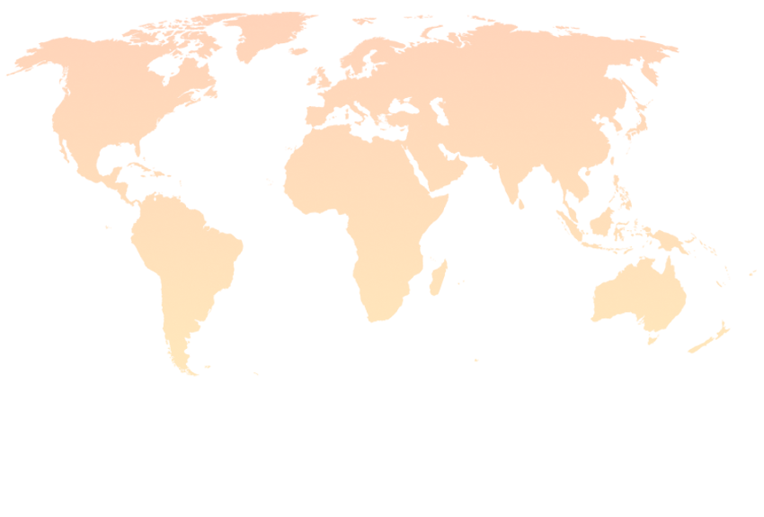 world map in orange gradient